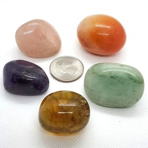 Crystals For Love 5 Genuine Tumble Gemstones Perfect Purse or Pocket Sizes